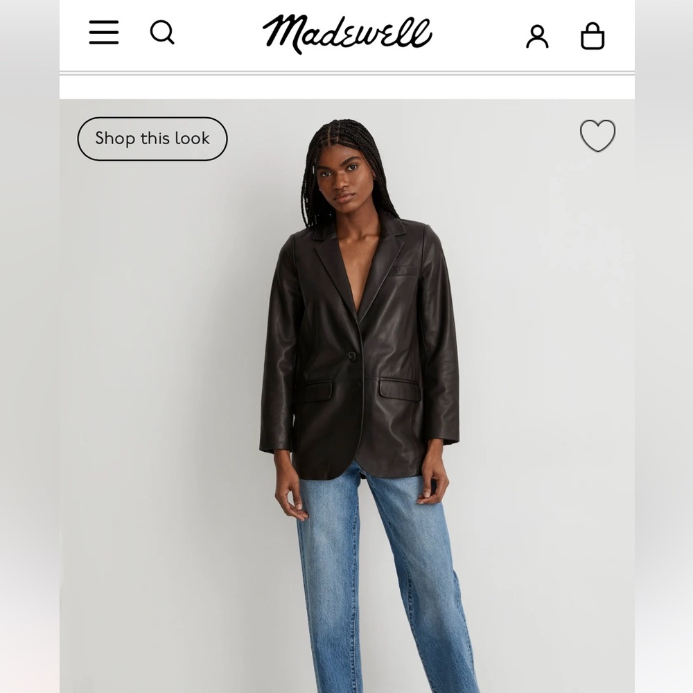 Madewell The Larsen Blazer in Leather